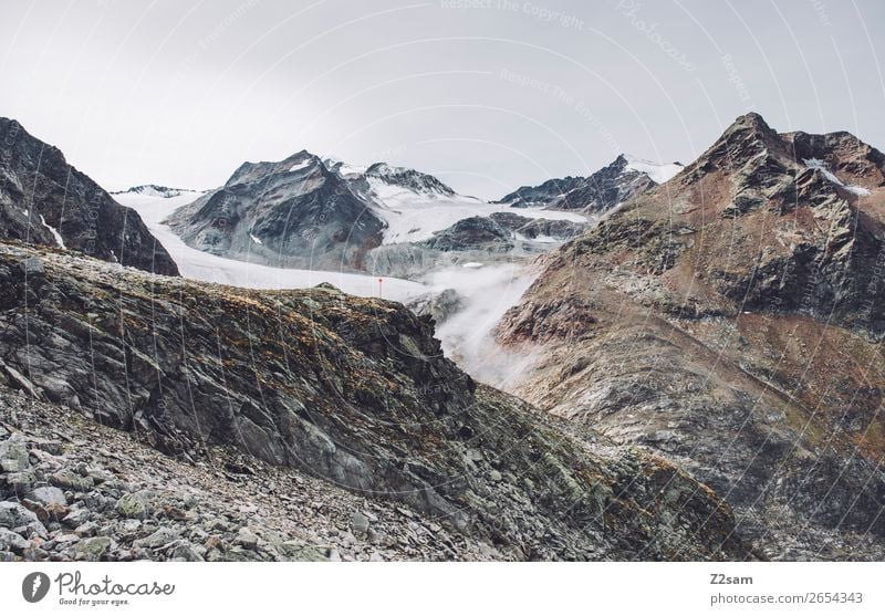 Pitztaler Gletscher | E5 Berge u. Gebirge wandern Natur Landschaft Wolken Herbst Felsen Alpen Gipfel gigantisch hoch nachhaltig Einsamkeit entdecken