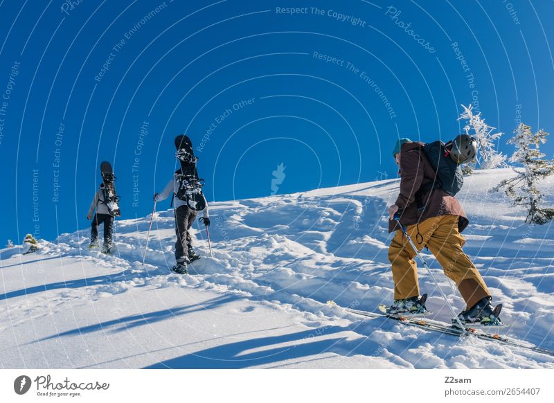 Tourengeher | Freerider Freizeit & Hobby Ausflug Abenteuer Winter Berge u. Gebirge wandern Wintersport Skifahren Snowboard maskulin 3 Mensch Natur Landschaft