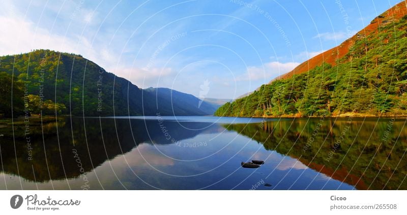 Glendalough - A Look In The Mirror Ferien & Urlaub & Reisen Sommerurlaub Umwelt Natur Landschaft Luft Himmel Wolken Horizont Schönes Wetter Baum Wald Hügel