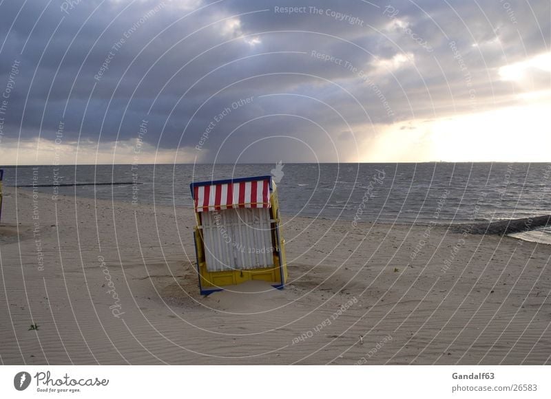 Cuxiland-Impressionen 3 Cuxhaven Strand Strandkorb Unwetter Licht Europa Sand Gewitter