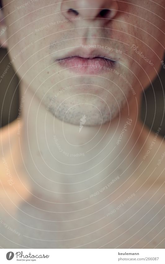 Original maskulin Junger Mann Jugendliche Kopf Gesicht Nase Mund 1 Mensch 18-30 Jahre Erwachsene Farbfoto Innenaufnahme Studioaufnahme Kunstlicht Licht Schatten
