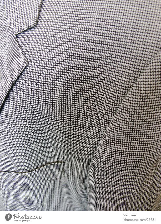 Sakko Bekleidung Jacke Tasche Stoff Design Schneider Muster geschäftlich Mann Makroaufnahme Nahaufnahme Anzugsjacke Revers Nähgarn Haarschnitt