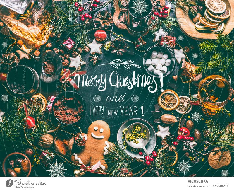 Weihnachtskarte mit Weihnachtsgebäck für Weihnachten Kakao kaufen Stil Design Winter Entertainment Party Veranstaltung Restaurant Feste & Feiern