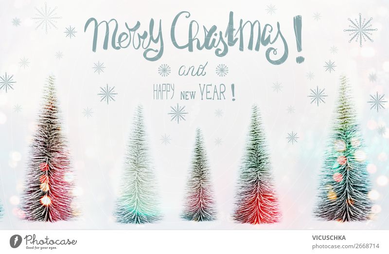 Merry Christmas and Happy New Year Weihnachtskarte Stil Design Winter Schnee Dekoration & Verzierung Feste & Feiern Weihnachten & Advent Natur Wald Zeichen