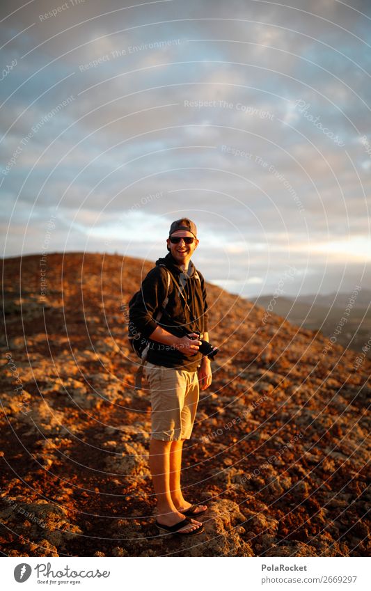 #AS# Ausflug Mensch maskulin 1 ästhetisch Abenteuer Fuerteventura Landschaft wandern Fotografieren steinig Gipfel Berge u. Gebirge Farbfoto Gedeckte Farben