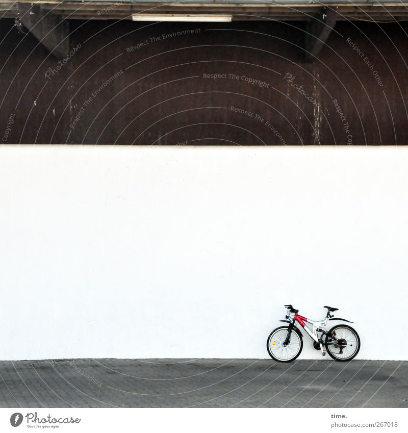4eyes | Rennstall Fahrrad Bauwerk Gebäude Halle Mauer Wand Fassade stehen eckig hell modern Motivation fahrbereit Farbfoto Gedeckte Farben Außenaufnahme