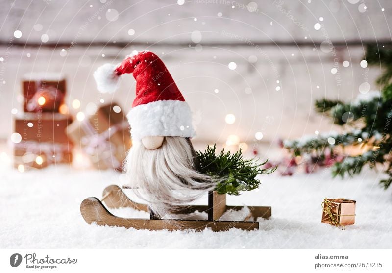 Weihnachtsmann auf seinem Schlitten Weihnachten & Advent Winter Postkarte Schnee Schneefall altehrwürdig Geschenk Rodeln schön Weihnachtsgeschenk