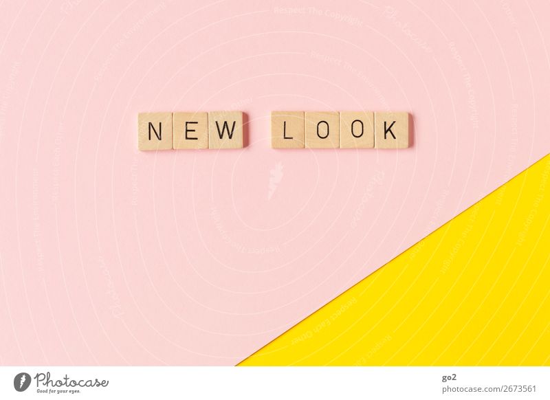 New Look Spielen Papier Dekoration & Verzierung Holz Schriftzeichen ästhetisch außergewöhnlich Coolness frisch trendy einzigartig neu gelb rosa Design Farbe