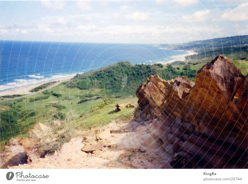 Barbados 2 grün Meer braun Südamerika Felsen Stein blau Aussicht Tal