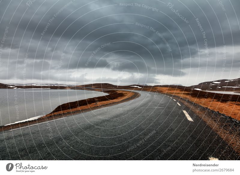 Unterwegs in der Finnmark Ferien & Urlaub & Reisen Tourismus Abenteuer Ferne Freiheit Natur Landschaft Urelemente Wasser Wolken Klima Regen See Menschenleer