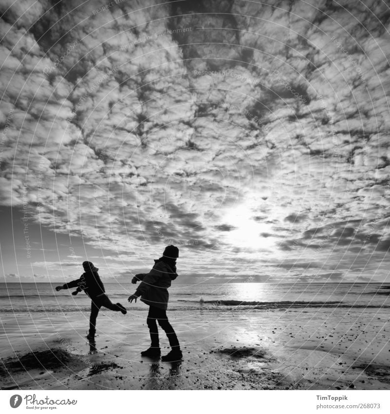 Borkum Bounce #6 Nordsee Ferien & Urlaub & Reisen Nordseeküste Nordseeinsel Nordseestrand Ostfriesische Inseln Himmel Meer Wolken Wolkenhimmel Sonnenuntergang