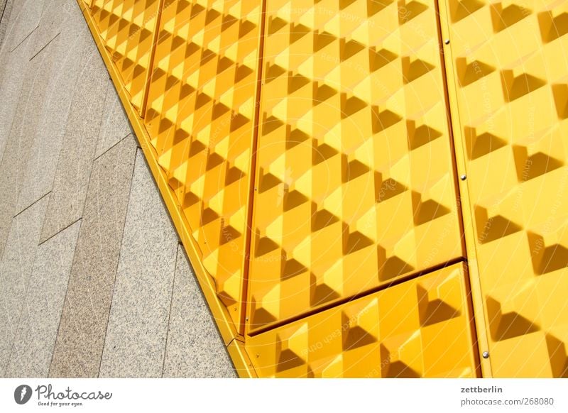Philharmonische Fassade Stadt Stadtzentrum Haus Bauwerk Gebäude Architektur Mauer Wand Sehenswürdigkeit Wahrzeichen Denkmal gut Berliner Philharmonie gelb Gold