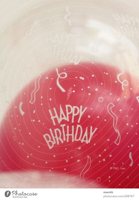 Happy Birthday Freizeit & Hobby Zeichen Schriftzeichen rosa rot Luftballon Geburtstag Feste & Feiern Geschenk Logo aufgeblasen Farbfoto Innenaufnahme
