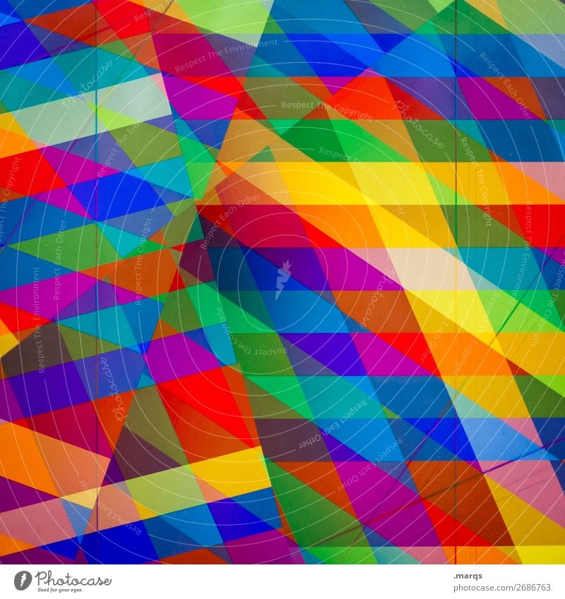Ein Kessel Buntes Stil Design Linie Streifen Rechteck Coolness trendy viele verrückt mehrfarbig Farbe Ordnung Perspektive Geometrie Farbfoto Nahaufnahme