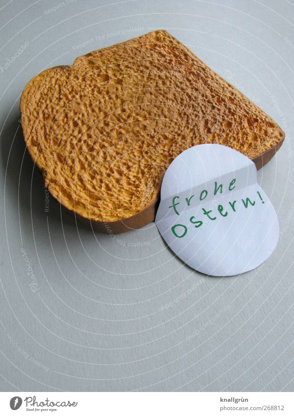 Frohe Ostern! Lebensmittel Brot Toastbrot Ei Ernährung Frühstück eckig lecker braun grün weiß Freude Vorfreude Appetit & Hunger genießen Kreativität Feiertag