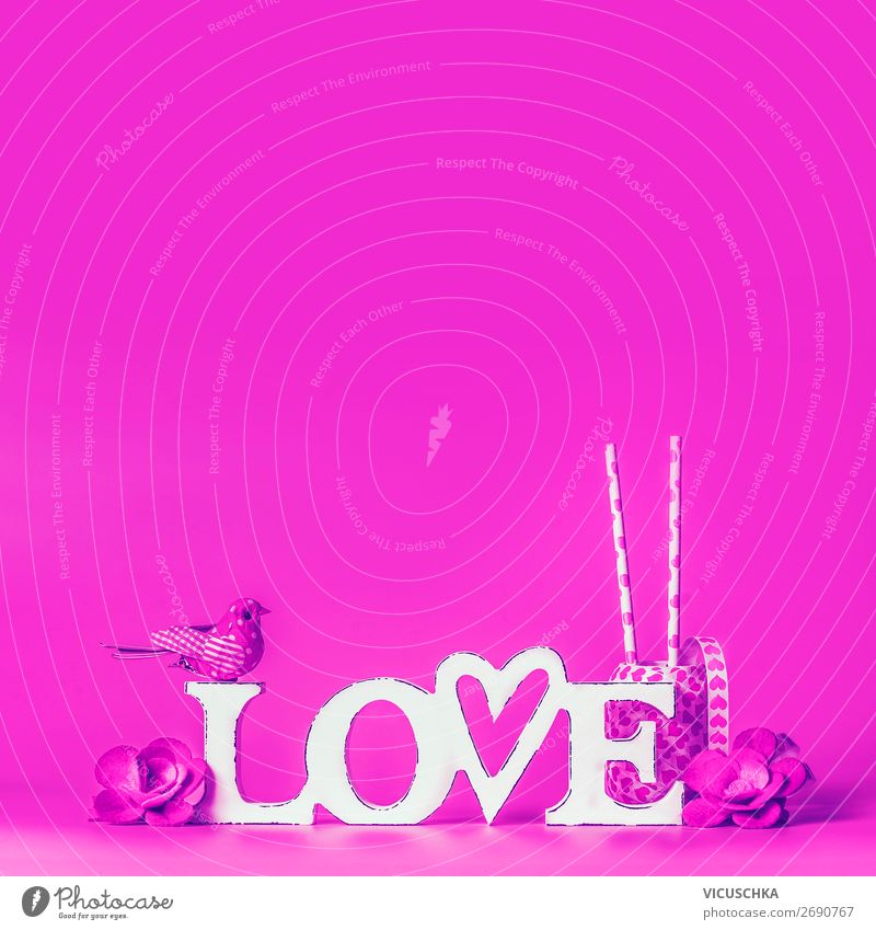 Wort LOVE an pink Hintergrund kaufen Design Freude Valentinstag Dekoration & Verzierung Schleife Liebe rosa Hintergrundbild word love valentines day greeting