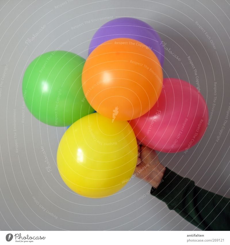 Happy Birthday Mensch maskulin Körper Arme Hand Finger 1 Spielzeug Dekoration & Verzierung Luftballon festhalten Fröhlichkeit schön mehrfarbig gelb grün violett