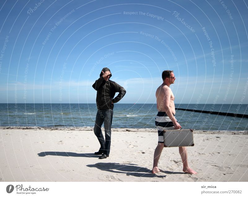 Hiddensee | Rückblickend exotisch Sommer Sonne Strand Meer Winter Mensch maskulin Körper Haut 2 30-45 Jahre Erwachsene Frühling Schönes Wetter schlechtes Wetter