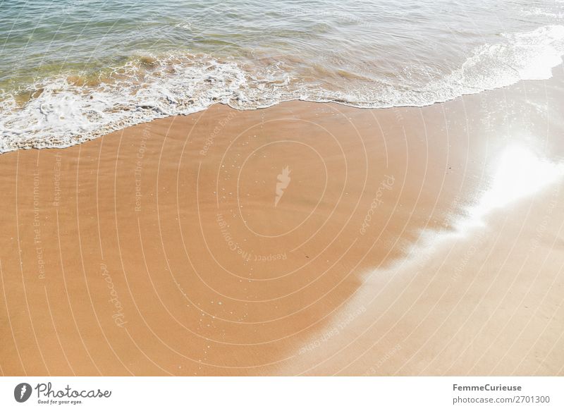Foaming water of the Atlantic Ocean at a sandy beach Natur Atlantik Strand Sandstrand Ferien & Urlaub & Reisen Urlaubsfoto Urlaubsstimmung Tourismus Meer Wasser
