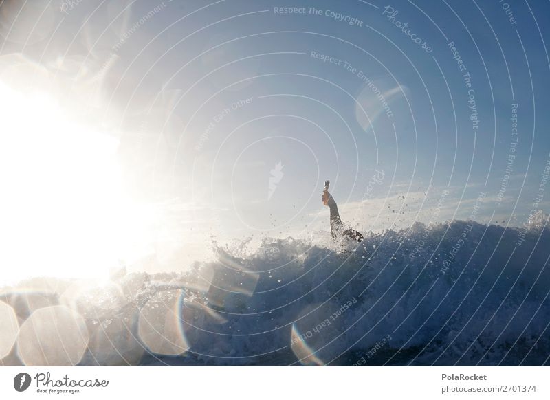 #AS# Actioncam Fotokamera Leben Wellen Aktion retten Trophäe Sieg Überleben Überlebenskampf Held Wasserspritzer wild Meer Meerwasser Farbfoto Außenaufnahme