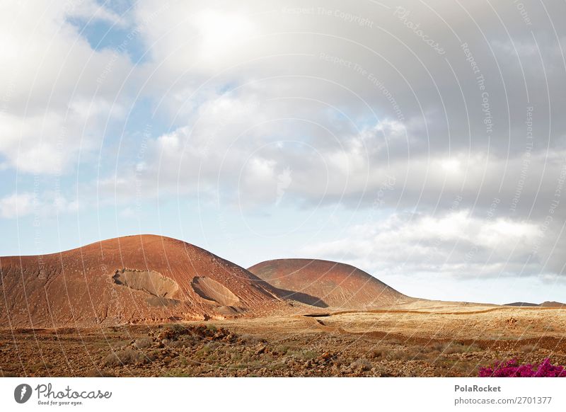 #AS# Mission to Mars Umwelt Natur Landschaft ästhetisch Berge u. Gebirge Vulkan Vulkankrater Vulkaninsel vulkanisch braun Wolken Fuerteventura trocken steinig