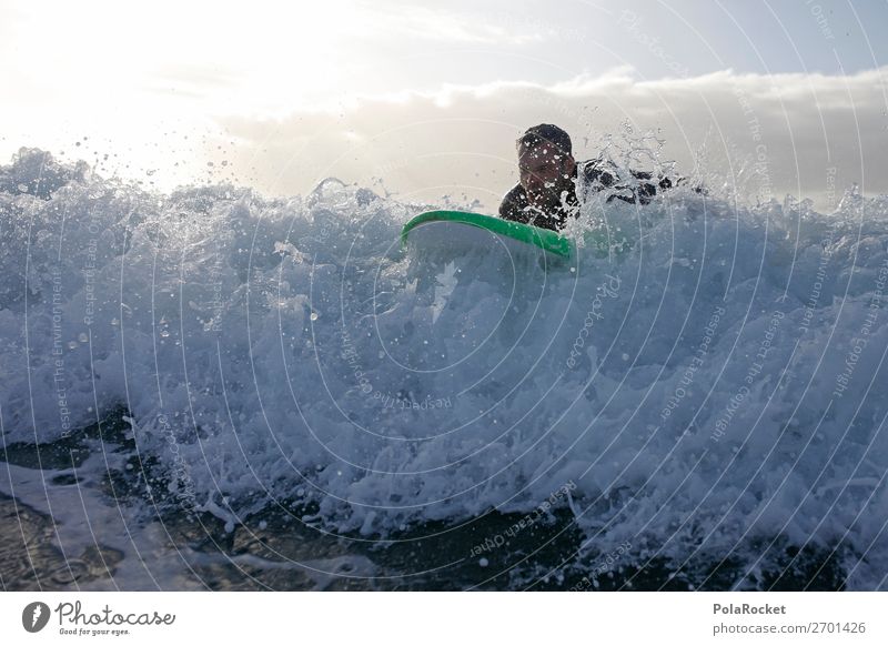 #AS# on the wave Natur ästhetisch Wellen Surfen Surfer Surfbrett Surfschule Gischt Wassersport Farbfoto Gedeckte Farben Außenaufnahme Detailaufnahme Experiment