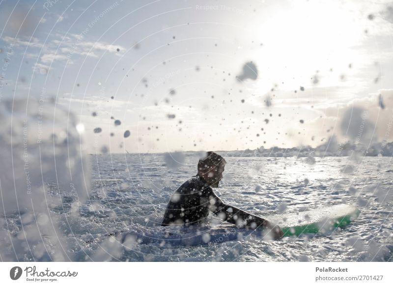 #AS# mittendrin 1 Mensch ästhetisch Surfen Surfer Surfbrett Surfschule Wasser Wassersport spritzen Gischt Meer Aktion Sport sportlich Wellengang Wellenschlag