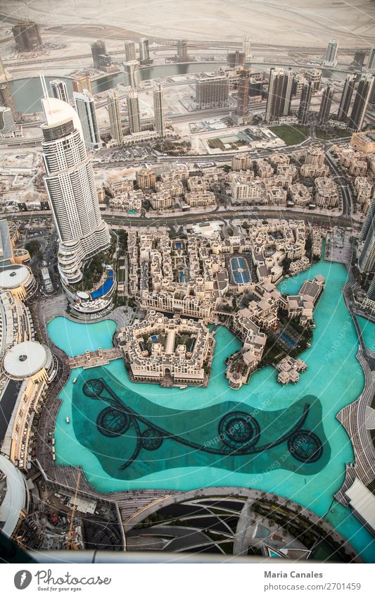 Desde lo lo mas alto Dubai Emiratos Ärabes Asien Stadt Hafenstadt Stadtzentrum Observatorium Schwimmbad fuente Sehenswürdigkeit bauen beobachten rascacielo