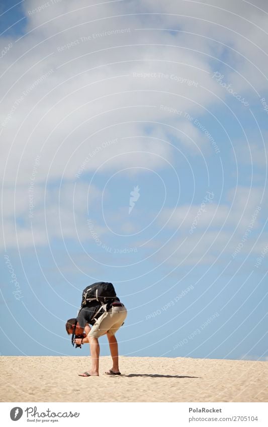 #AS# Sand Shot maskulin ästhetisch Sandstrand Fotografie entdecken untersuchen Wolken Fotokamera Detailaufnahme Detektiv Kreativität Schatten Rucksack Tourismus