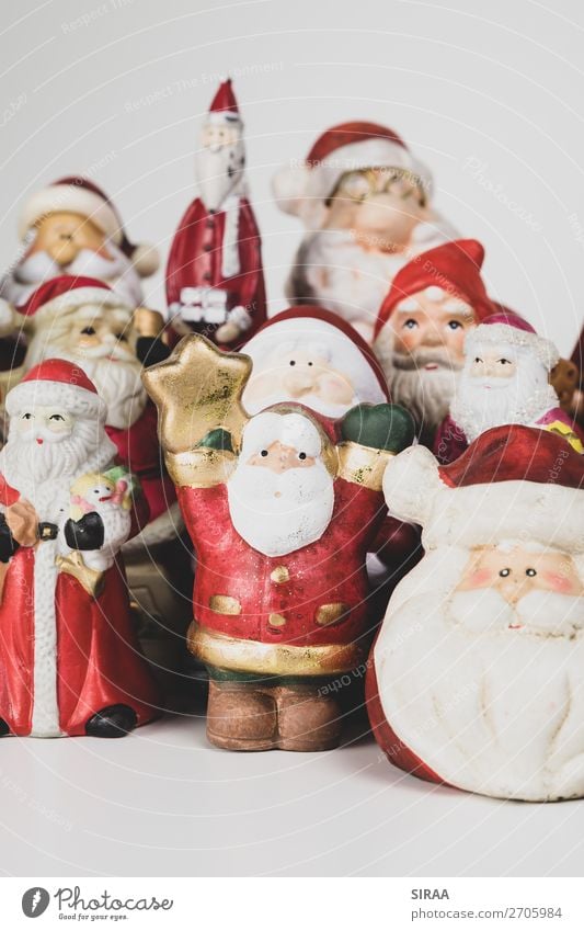 Weihnachtsmänner 2 Feste & Feiern Weihnachten & Advent Mütze Dekoration & Verzierung Kitsch Krimskrams Sammlung Sammlerstück mehrfarbig rot Weihnachtsmann