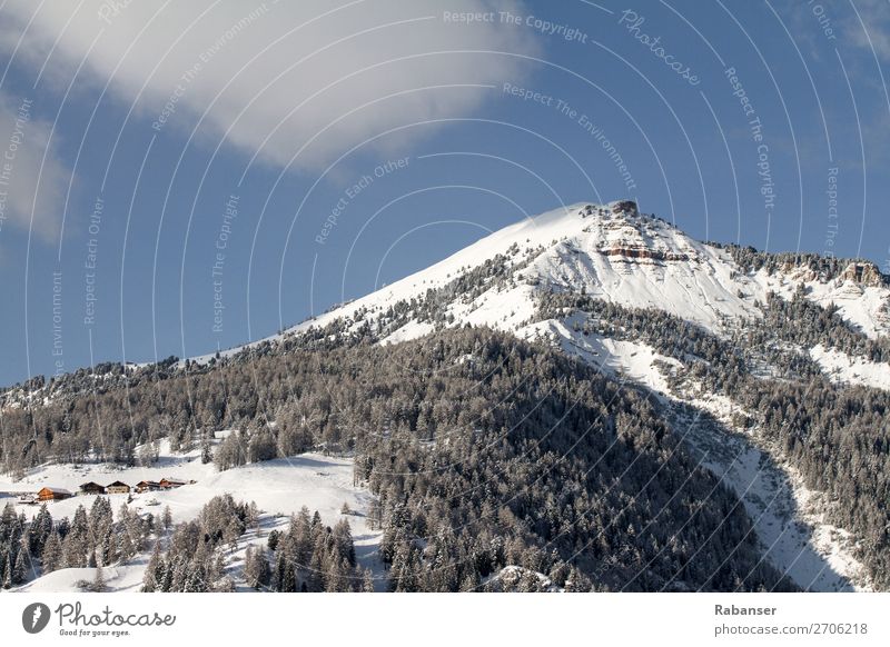 Pic in Gröden, Südtirol Umwelt Natur Landschaft Himmel Wolken Winter Klima Wetter Felsen Alpen Berge u. Gebirge Gipfel Schneebedeckte Gipfel Abenteuer Dolomiten
