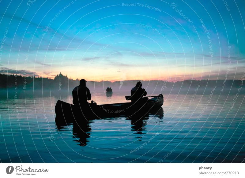 Kanufahrt auf dem Mången, Schweden Erholung ruhig Abenteuer Expedition Wasser Sonnenaufgang Sonnenuntergang See entdecken Ferien & Urlaub & Reisen