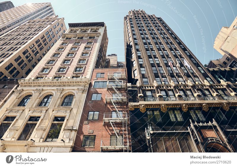Blick auf alte New Yorker Gebäude, USA. Lifestyle kaufen Reichtum Stadtzentrum Altstadt Architektur Fassade retro Nostalgie Großstadt Manhattan Feuerleiter