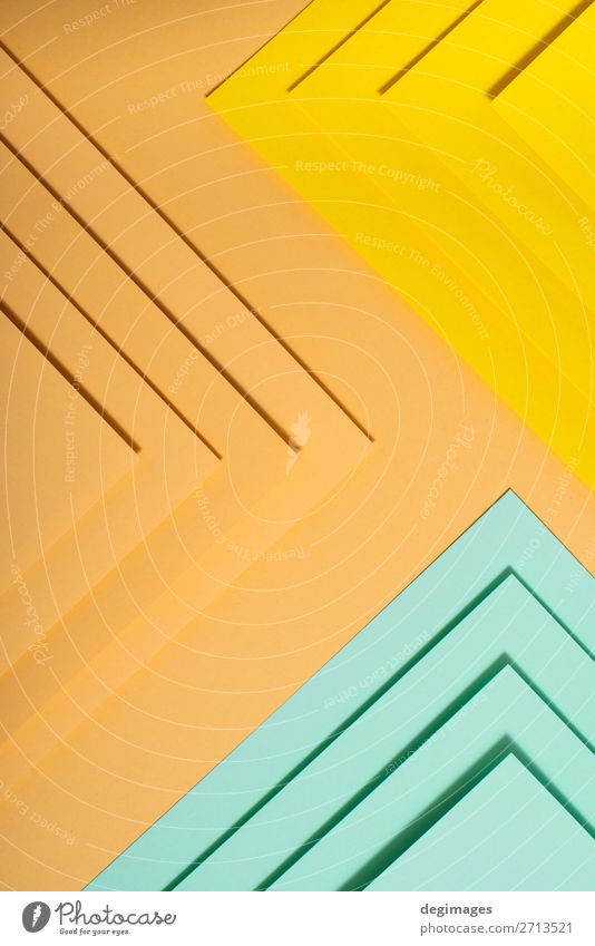 Buntes Polygonpapier-Design. Pastelltöne geometrisch Tapete Kunst Papier Streifen retro blau gelb grün rosa Farbe Hintergrund graphisch ine farbenfroh