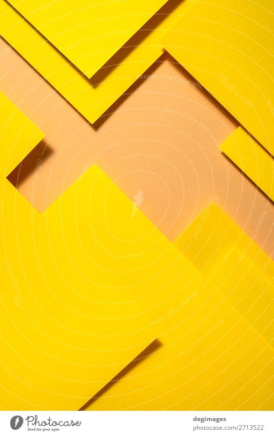 Gelbes Papier Material Design. Geometrische einfarbige Formen Tapete Handwerk Kunst Linie Streifen retro gelb Farbe geometrisch Hintergrund Konsistenz graphisch