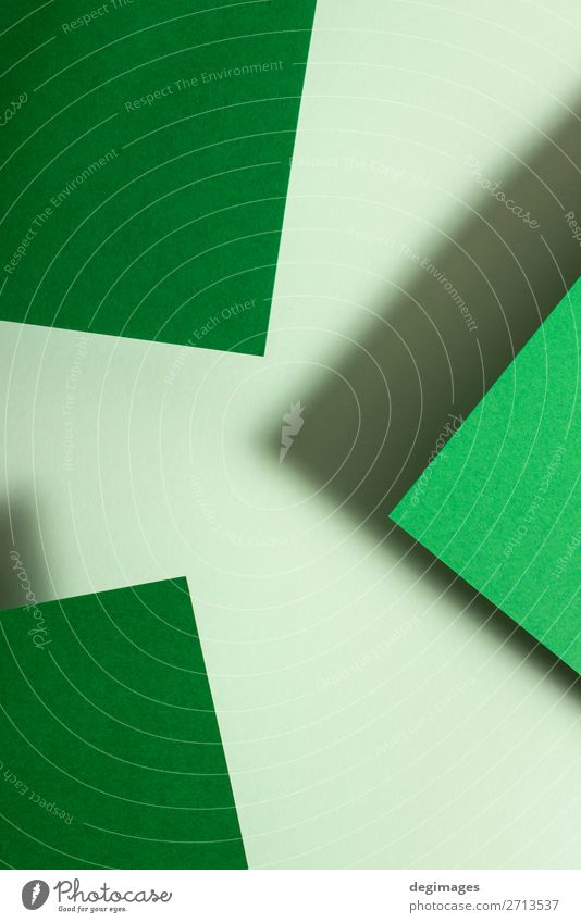Entwurf von Grünbuchmaterialien. Geometrische einfarbige Formen Design Tapete Handwerk Kunst Papier Linie Streifen retro grün Farbe geometrisch Hintergrund