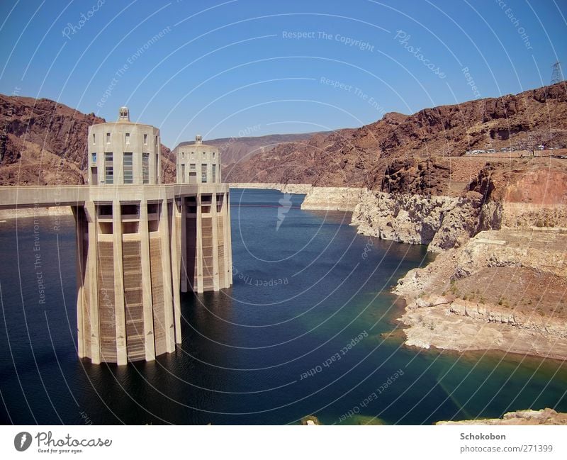Hoover Dam.01 Sightseeing Meer Berge u. Gebirge Technik & Technologie Energiewirtschaft Erneuerbare Energie Wasserkraftwerk Architektur Landschaft Luft