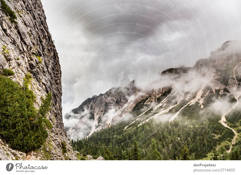 Berge mit Wolken im Gebirge in Südtirol I Bergspitze Bergsteigen weiß blau Freiheit Wolkenformation Berge u. Gebirge wandern Menschenleer Natur Alpen
