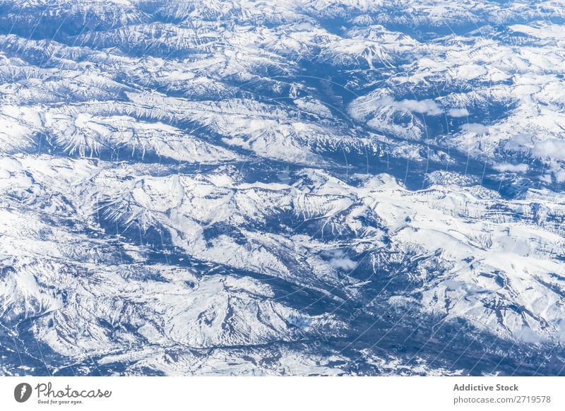 Bergkette im Schnee Berge u. Gebirge Reichweite Fluggerät Landschaft Aussicht Vierfachhubschrauber Bergsteigen Panorama (Bildformat) abgelegen Dröhnen Tourismus