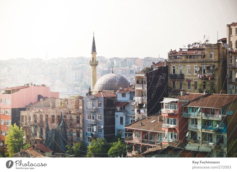 Istanbul #2 exotisch Ferien & Urlaub & Reisen Tourismus Ferne Sightseeing Städtereise Sommer Sommerurlaub Türkei Moschee Fassade Häuserzeile Haus Minarett