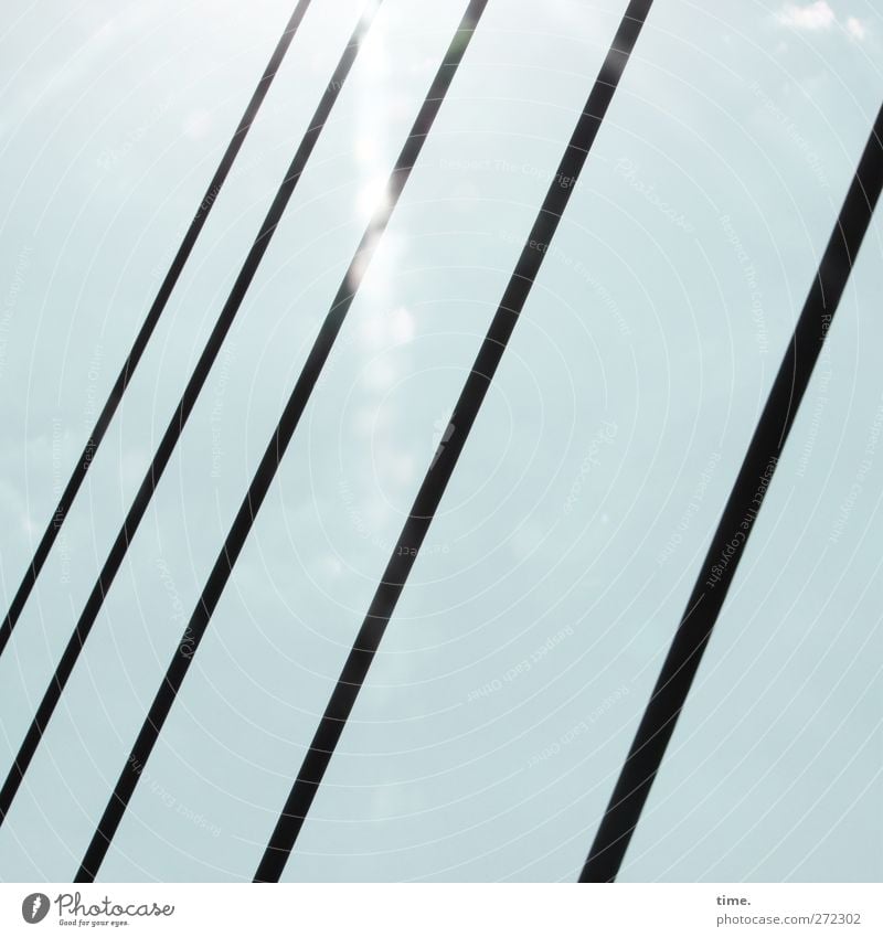 Hiddensee | HochSpannung Himmel Brücke Stahlkabel sportlich Erfolg gigantisch modern Fortschritt Zufriedenheit Kommunizieren Ordnung Präzision Stolz planen