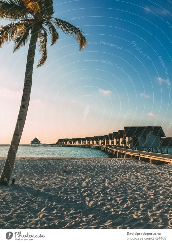 Malediven Insel Luxus Strand Resort Sonnenuntergang Sand Ferien & Urlaub & Reisen Meer Ferienhaus Lagune Idylle Reichtum Landschaft Küste tropisch Paradies