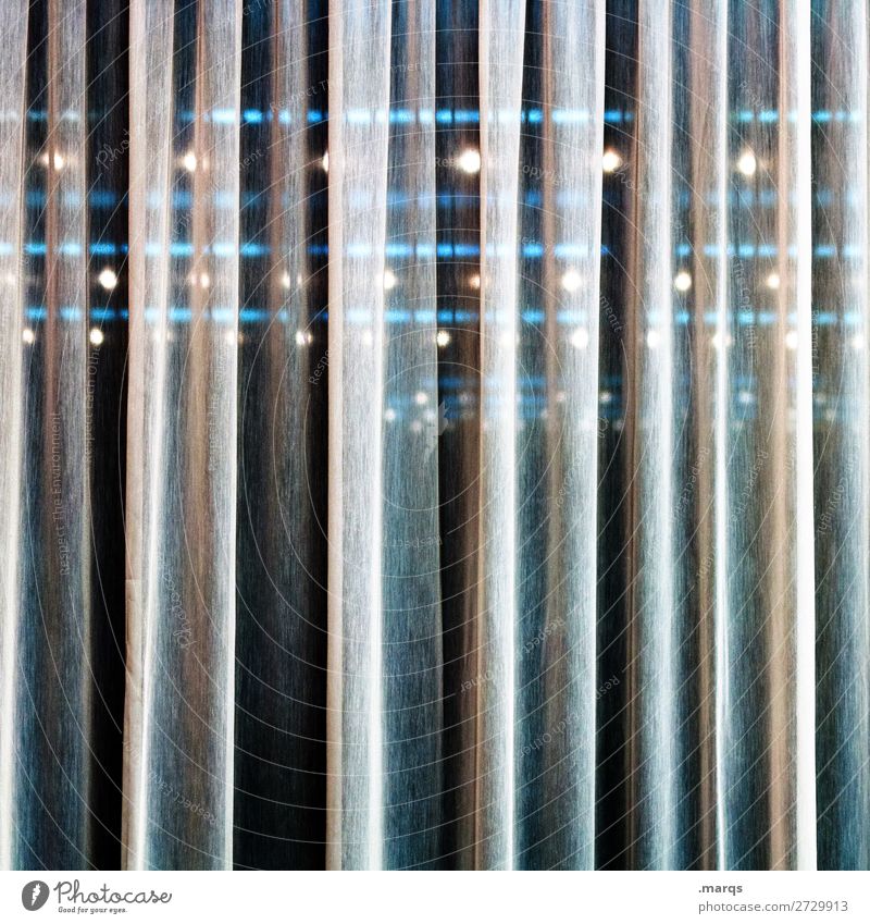 Schleierhaft Vorhang Beleuchtung außergewöhnlich blau grau schwarz ästhetisch Irritation schemenhaft Farbfoto Innenaufnahme Nahaufnahme Strukturen & Formen