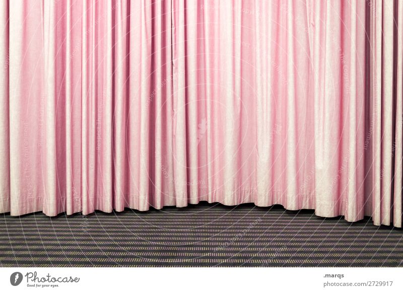 Rosa Vorhang Entertainment Veranstaltung Bühne Kultur Show einfach rosa Farbfoto Innenaufnahme Strukturen & Formen Menschenleer Textfreiraum links