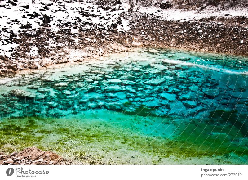 Alles klar II Umwelt Natur Landschaft Pflanze Urelemente Erde Wasser Winter Klima schlechtes Wetter Eis Frost Felsen Gletscher Seeufer Sichuan China Juizhaigou