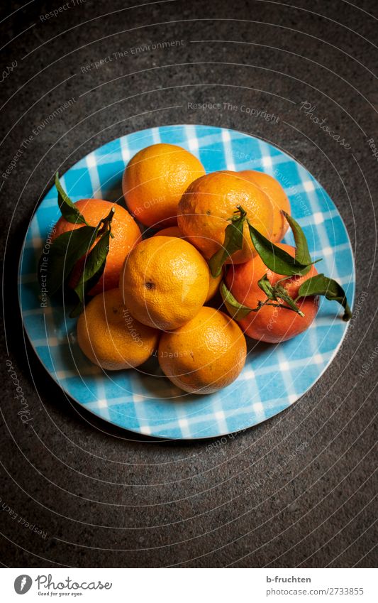 Mandarinen auf einem Teller Lebensmittel Frucht Orange Bioprodukte Vegetarische Ernährung Diät Gesundheit Gesunde Ernährung Übergewicht Küche wählen kaufen