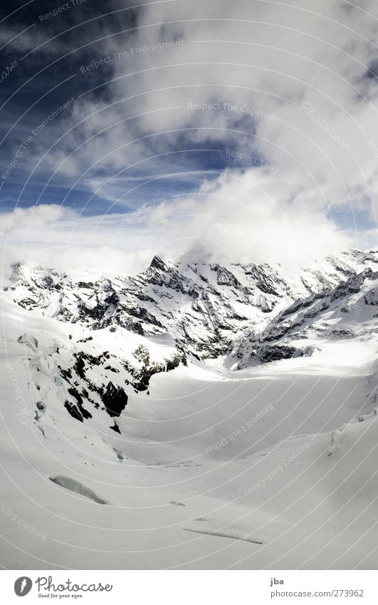 Gletscher Leben ruhig Tourismus Winter Schnee Winterurlaub Berge u. Gebirge Sportstätten Natur Landschaft Urelemente Luft Wolken Klimawandel Schönes Wetter Eis