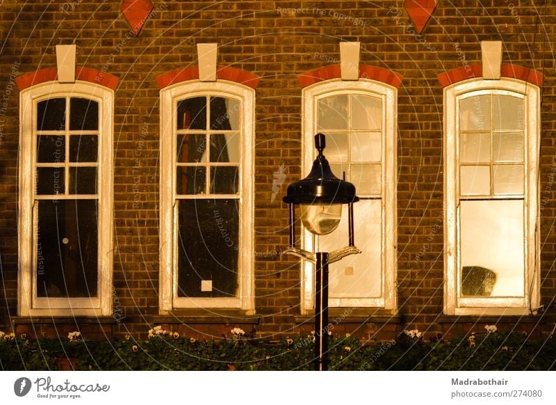 Londons Fenster England Europa Stadt Stadtzentrum Haus Gebäude Architektur Mauer Wand Fassade Ziegelbauweise Backstein alt Nostalgie Häusliches Leben