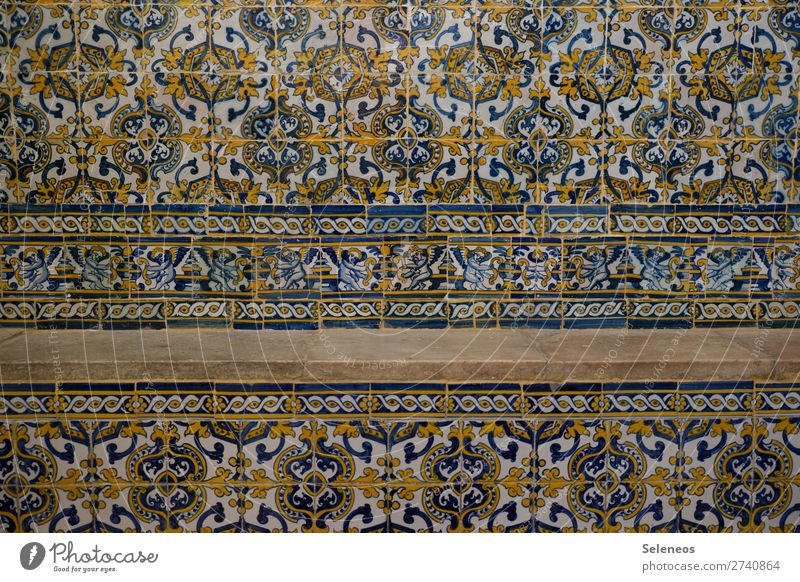 Kachelmann Portugal Gebäude Architektur Mauer Wand Fassade Ornament mehrfarbig Fliesen u. Kacheln Farbfoto Innenaufnahme Detailaufnahme Menschenleer