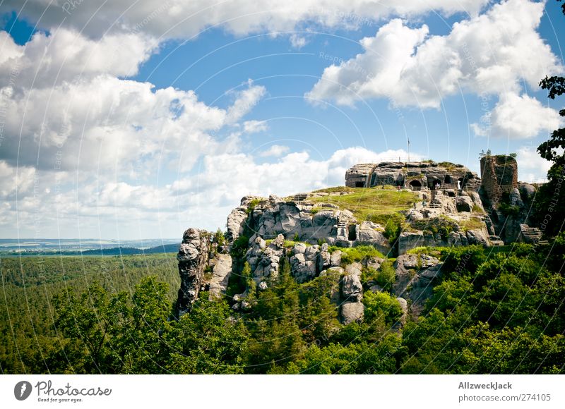 Felsenfest(ung) Landschaft Himmel Wolken Sehenswürdigkeit Felsenburg Regenstein alt historisch Romantik Abenteuer Festung Burg oder Schloss Berge u. Gebirge